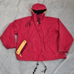Vintage Eddie Bauer Winter Jacket Mens Large Red GORE-TEX Hooded Outdoors 1990s